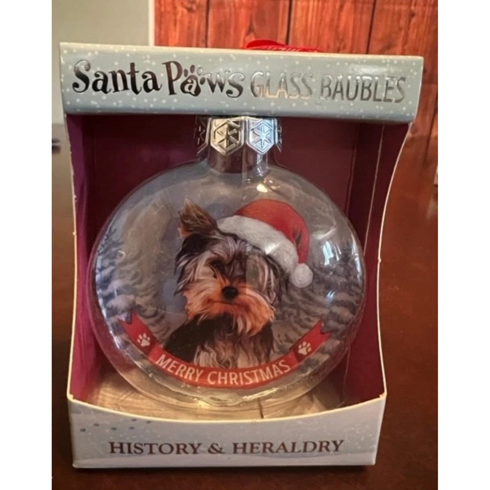 dog Yorkshire‎ Terrier  Ornament Santa Paws Bauble History & Heraldry Christmas